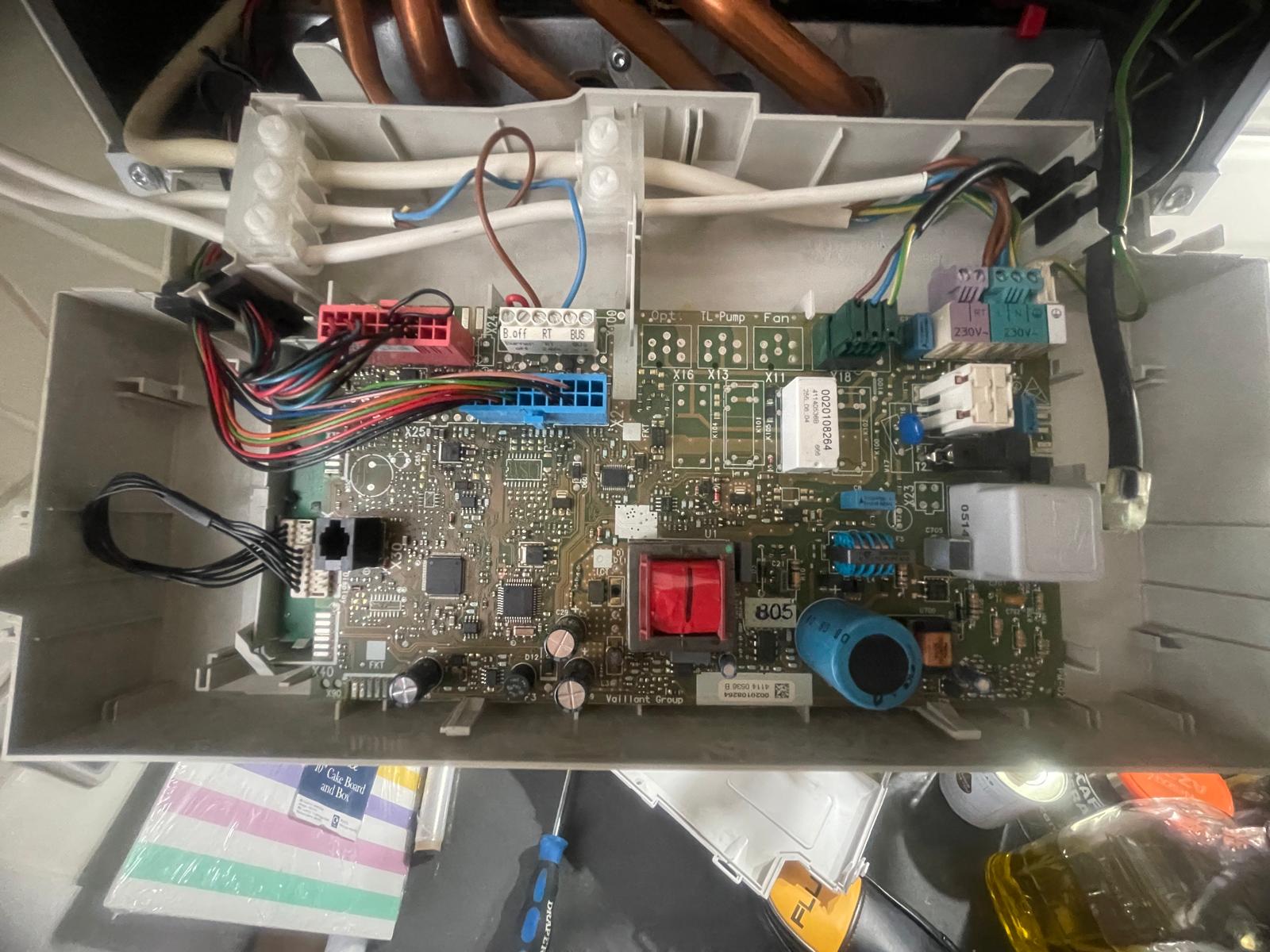 Vaillant boiler PCB circuit board repair and fault diagnosis by Gas Safe engineer