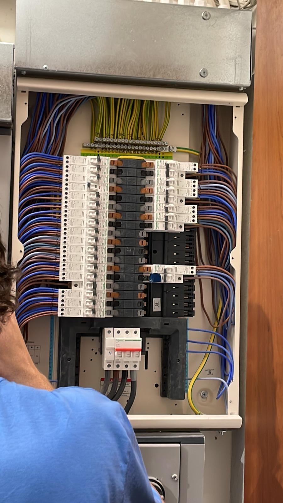 High-density consumer unit fully wired with dual RCD protection for residential property